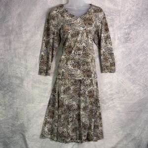 Vtg Laura Ashley Animal Print Skirt Set Womens sz S 2pc mob wife y2k